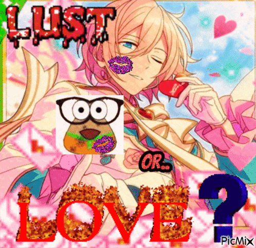 a picture of a girl with a microphone and the word love in the middle