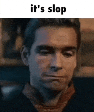 a close up of a man 's face with the words `` it 's stop '' written on the bottom .