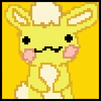 a pixel art drawing of a sheep with a mustache