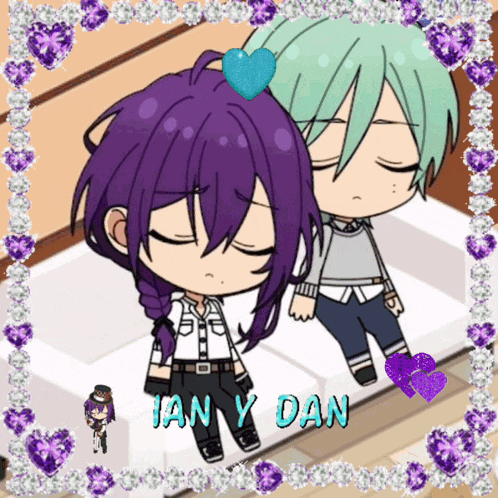 a picture of two anime characters with the name ian y dan