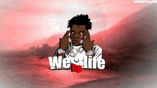 a cartoon of a man with the words westlife rp