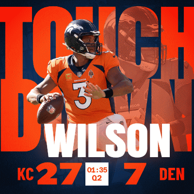 a poster for denver broncos quarterback wilson