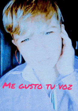 a drawing of a person with the words me gusto tu voz written on the bottom