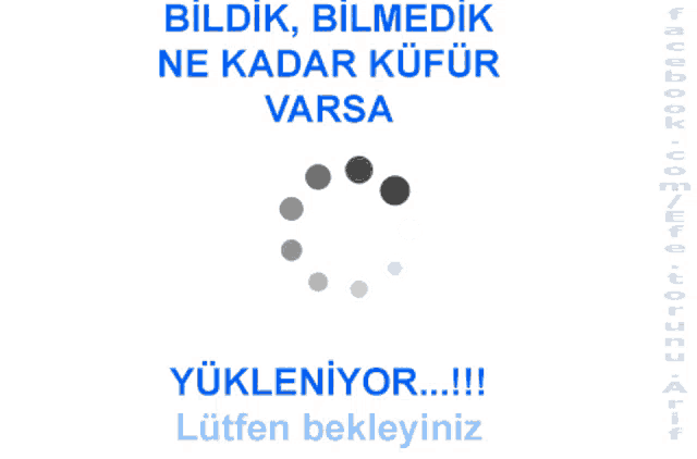 a loading screen that says ' bildik bilmedik ne kadar kufur varsa yukleniyor !!! lütfen bekleyiniz '
