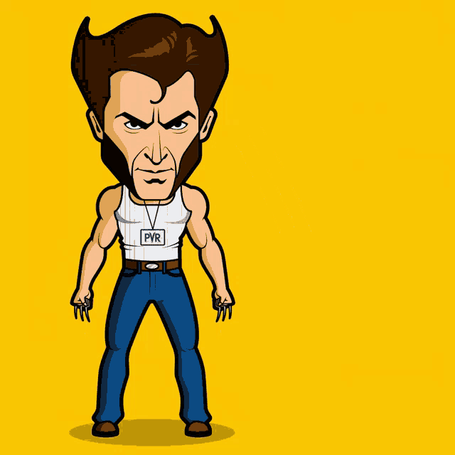 a cartoon drawing of wolverine with the words ready for monday behind him
