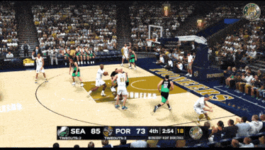 a basketball game is being played between sea and pioneers