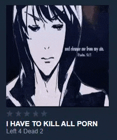 a black and white drawing of a man with the words `` i have to kill all porn left 4 dead 2 '' underneath it .