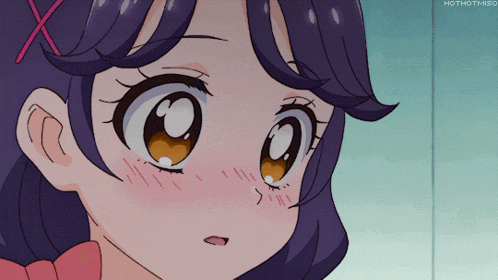 a close up of a girl 's face with the words hothotmiso on the bottom right