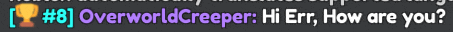 # 81 overworld creeper hi err how are you written on a black background