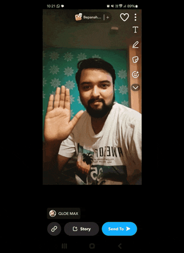 a man with a beard is wearing a shirt that says ' amezo ' on it