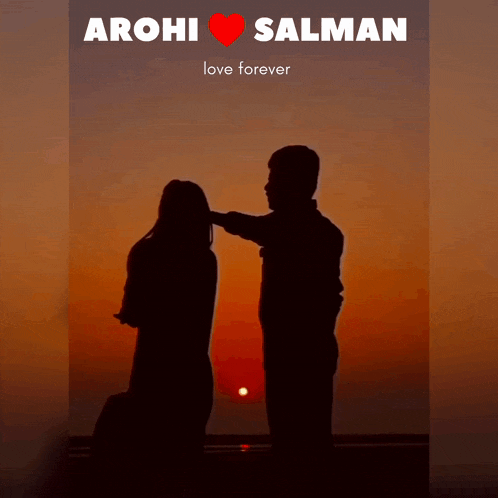 a silhouette of a man touching a woman 's hair with the words " love forever " below