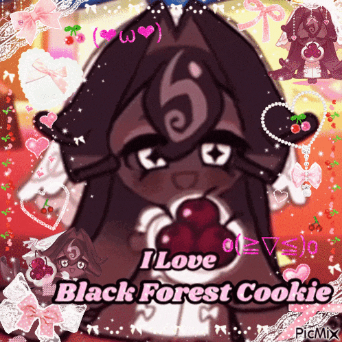 a picture of a black forest cookie that says i love black forest cookie on it