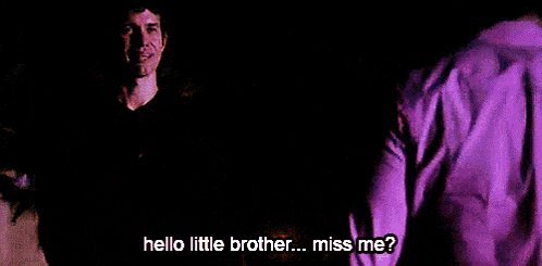 a man says hello little brother miss me in front of a blurry background