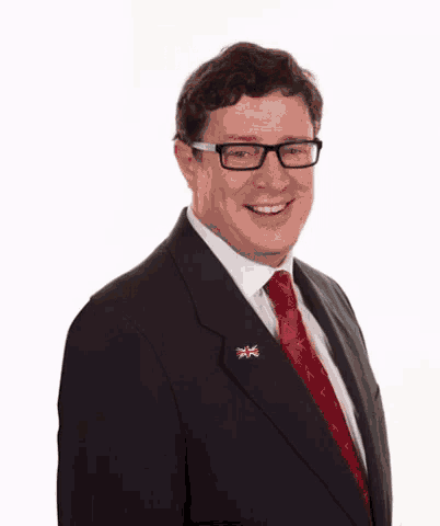 a man in a suit and tie is smiling with the words vote british national part below him