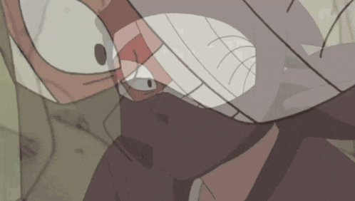 a close up of a cartoon character with a bandage on his face