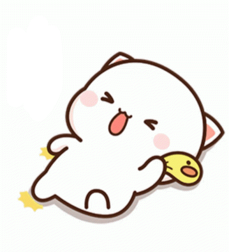 a cartoon cat is kicking a yellow chicken on the ground .