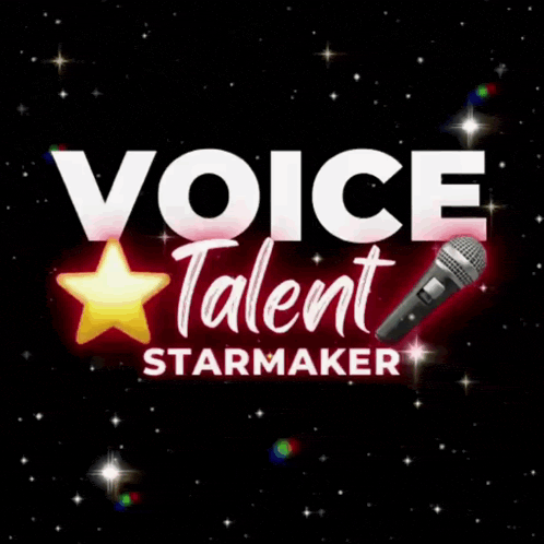 a poster for voice talent starmaker with a microphone