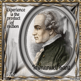 a framed picture of immanuel kant with a quote from him