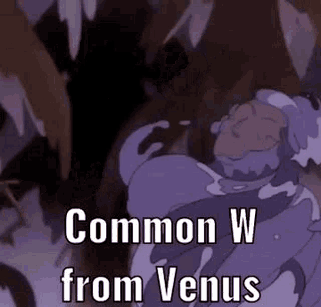a cartoon of a person being eaten by a monster with the words `` common w from venus '' written on it .