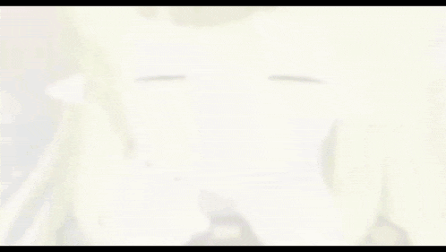 a close up of a anime girl with green hair and ears covering her mouth with her hands .