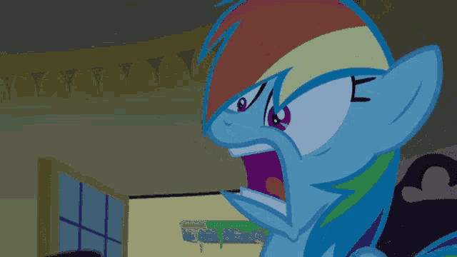 a cartoon of a pony with a surprised look on its face