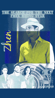a poster for the search for the next fmex rising star shows a man in a hat