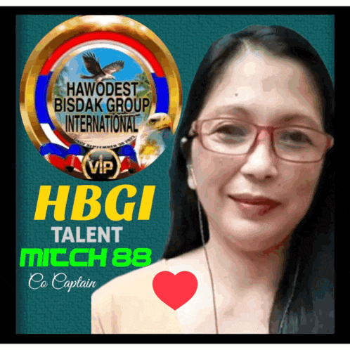 a picture of a woman with glasses and the words hbgi talent on the bottom