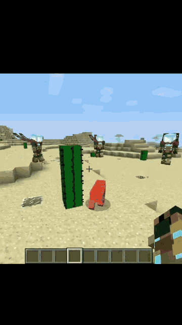 a screenshot of a video game with a green cactus