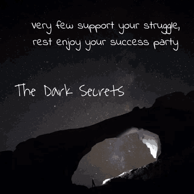 a very few support your struggle rest enjoy your success party is written on a poster