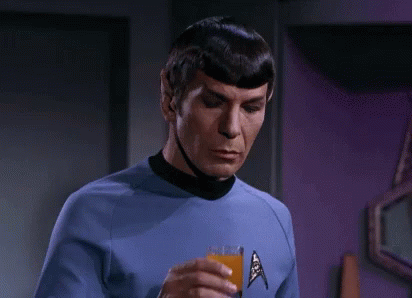 Spock Raise A Glass GIF - Spock Raise A Glass Drink Up GIFs