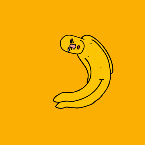 a cartoon of a person laying on their back with a yellow background