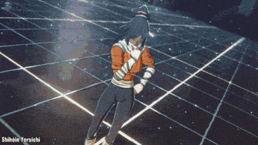 a cartoon character with the name shihoin yoruichi on the bottom left