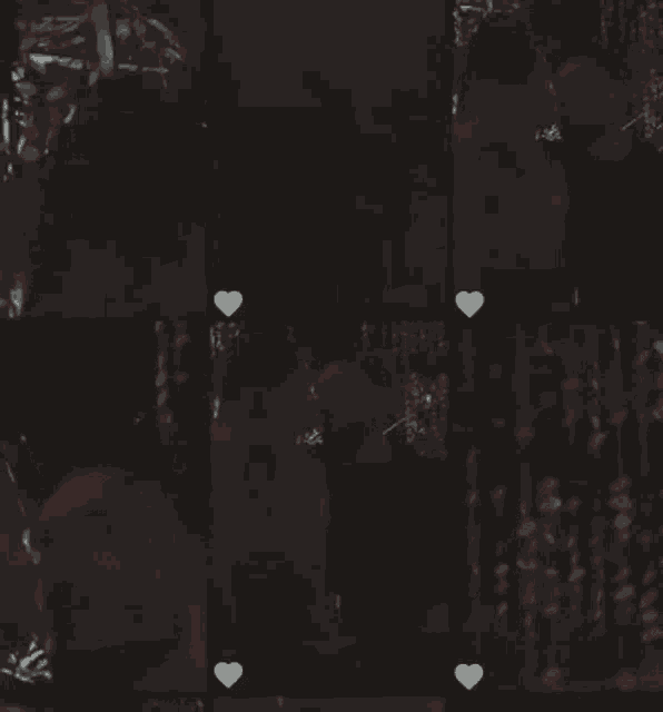 a collage of images with hearts in the corner
