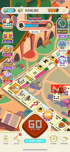 a screenshot of a game called monopoly with a go button on the bottom