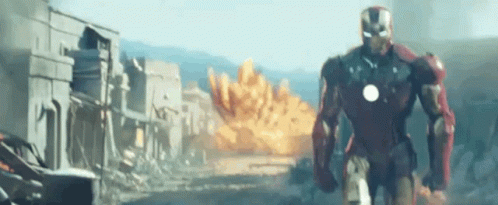 Iron Man Walking Away GIF - Iron Man Walking Away Explosion GIFs