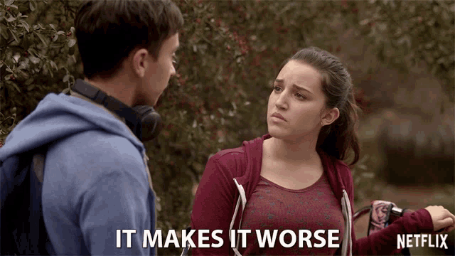 a netflix ad shows a boy and a girl talking to each other