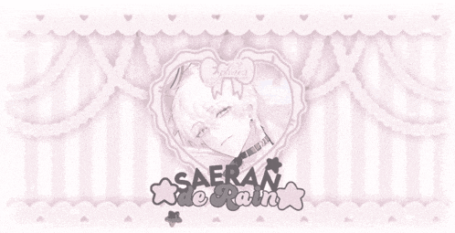 a picture of a boy in a heart with the name saeran on it