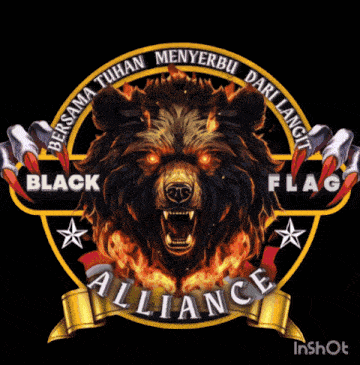 a logo for the black flag alliance with a bear