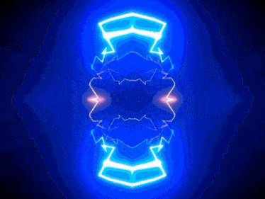 a blue background with a kaleidoscope of lightning bolts