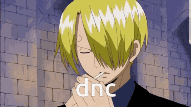a man smoking a cigarette with the word dnc written on the bottom