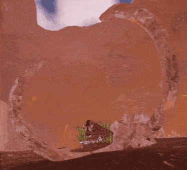 a painting of a leopard laying in the dirt