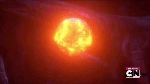 a cartoon network ad shows a huge fireball coming out of the ground