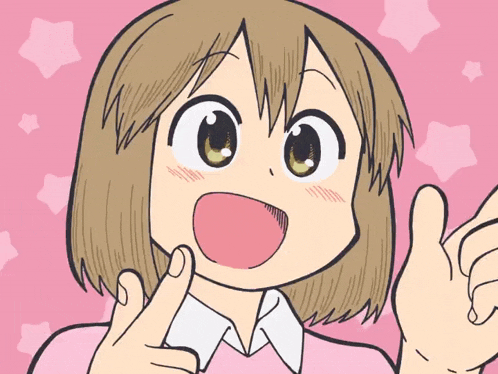 a girl in a pink shirt is giving a thumbs up sign