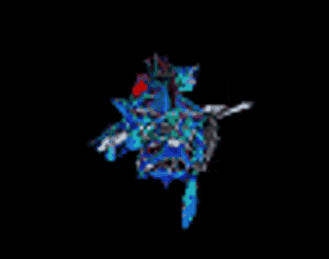 a computer generated image of a monster with a sword and a shield .