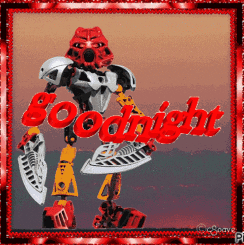 a picture of a robot with the words goodnight on it