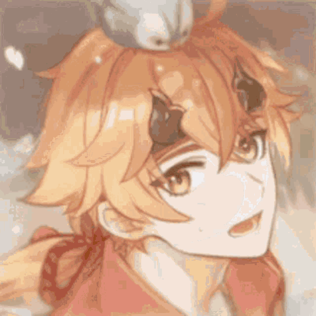 a close up of a person with horns on their head and a bird on their head .