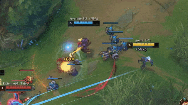 a screenshot of a league of legends game with mino69 talyo at the top