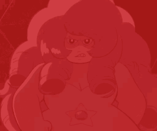 a close up of a red background with a cartoon character on it .
