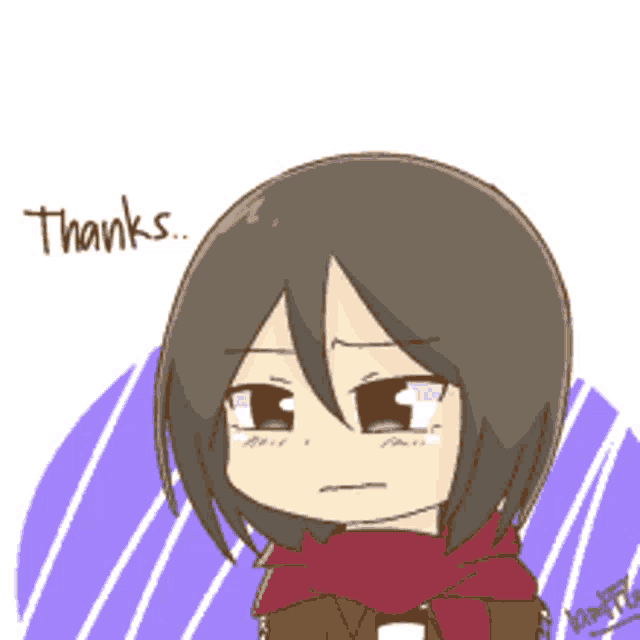 Mikasa Thanks GIF