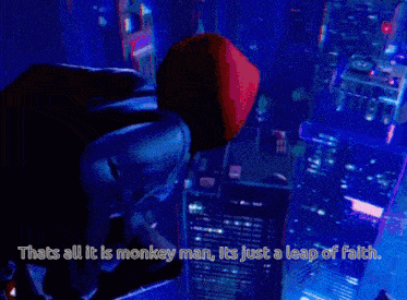 a picture of a hand with the words that 's all it is monkey man it 's just a leap of faith on it
